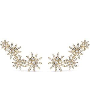 David Yurman Starburst Pavé Diamond Ear Climbers - Metallic