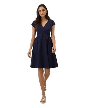 green emerald velvet dress Women's Organic Fit & Flare Cowl Neck Dress in Autumn Cosmos | Size Medium