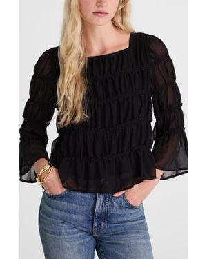 Madewell Square Neck Tiered Top - Black