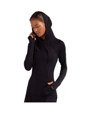 BloqUV Long Sleeve Sun And Uv Protection Hoodie Dress Relaxed - Black