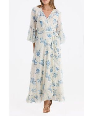Talisman the Label Carly Print Wrap Maxi Dress - Blue