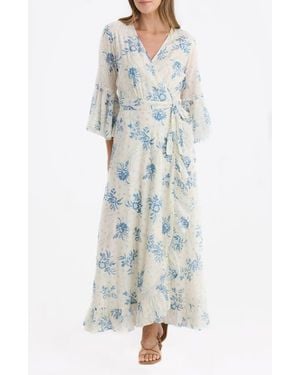 Talisman the Label Carly Print Wrap Maxi Dress - Blue