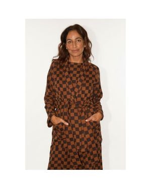 Ace & Jig Ryan Wraparound Fitted Robe Jacket - Brown