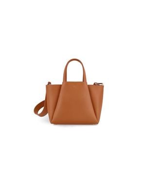 Kaai Mini Pyramid Leather Crossbody Bag - Brown