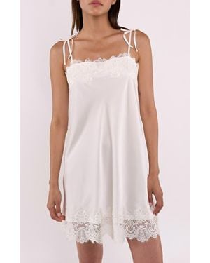 Flora Nikrooz Celeste Lace Trim Chemise - White