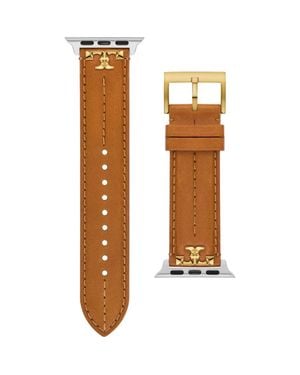 Tory Burch Kira Leather Apple Watch Strap/20mm - Brown