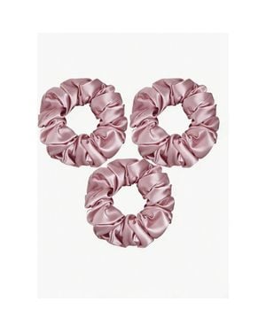 SILKSILKY Pure Silk 3-Pack Large Scrunchies - Pink