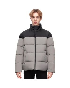 Rokka&Rolla Lightweight Modern Puffer Jacket - Gray