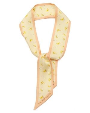 Kate Spade Bold Bananas Silk Skinny Scarf - Metallic