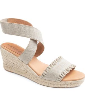 Patricia Green Easton Ankle Wrap Platform Wedge Sandal - Metallic