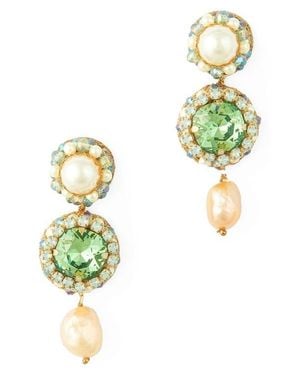 Deepa Gurnani Mukta Drop Earrings - Yellow