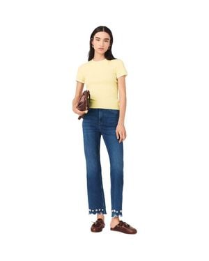 Maje Beaded Bootcut Jeans - Blue