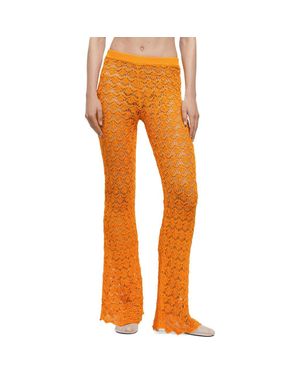 Mango Open Stitch Flare Cover-Up Pants - Orange