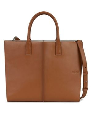 WE-AR4 The Industry Leather Tote - Brown