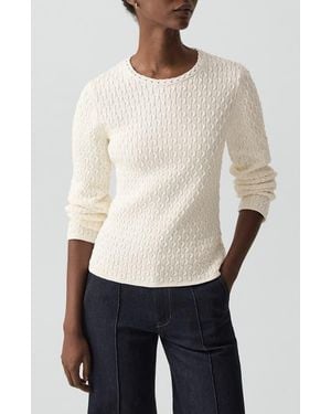 Theory Cable Stitch Organic Cotton Sweater - White