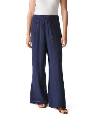 Michael Stars Smocked Wide Leg Pants - Blue