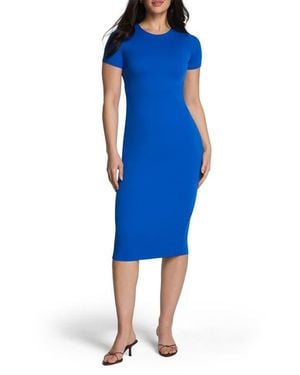 Spanx Ponte Crewneck Midi Dress - Blue