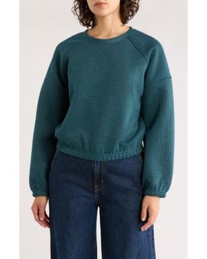 Marine Layer Corbet Quilted Crewneck Sweatshirt - Blue