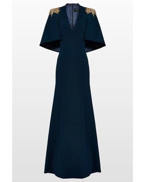 Jenny Packham Star Shower Rhinestone-Embellished Maxi Dress - Blue