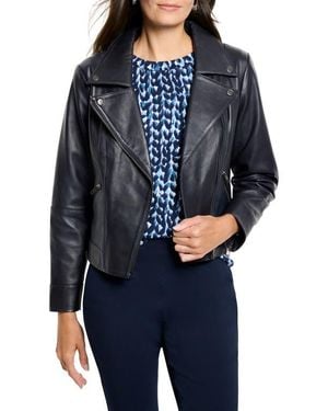 NIC+ZOE Leather Biker Jacket - Blue