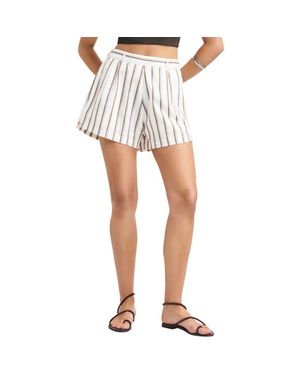 Vitamin A The Getaway Organic Cotton & Linen Shorts - White