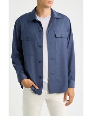 BOSS Carper Virgin Wool Shirt Jacket - Blue