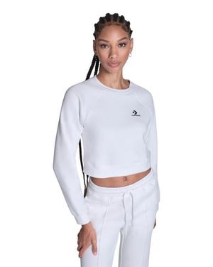 Converse Star Chevron Cropped Crewneck - White