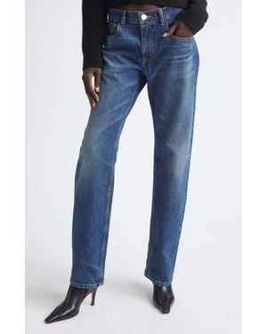 Brandon Maxwell The Beau Classic Straight Leg Jeans - Blue