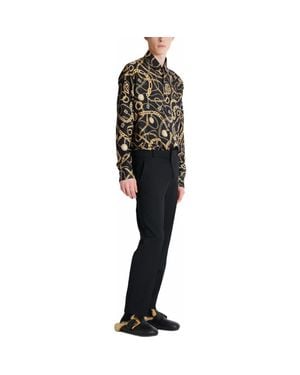 Balmain Straight-Leg Tailored Wool Pants - Black