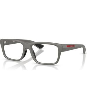 Prada Linea Rossa 56Mm Rectangle Optical Glasses - Metallic