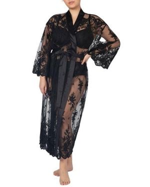 Rya Collection Darling Lace Robe - Black
