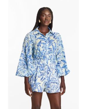 Diarrablu Nora Cotton Voile Blouse - Blue