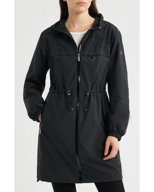 Michael Kors Hooded Zip Front Nylon Jacket - Black