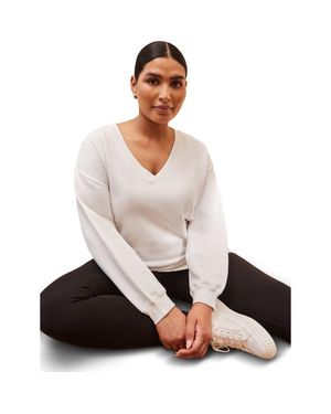 Live Unlimited V-Neck Sweatshirt - White