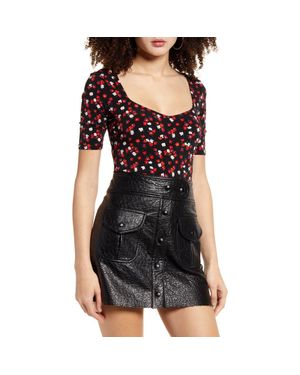 Leith Sweetheart Neck Bodysuit - Black