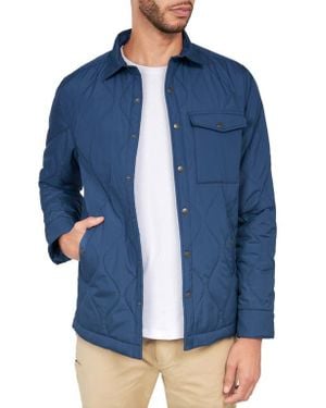 Brooklyn Brigade Solid Water Repellent Quilted Shirt Jacket - Blue