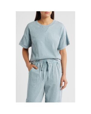 City Blues Short Sleeve Cotton Sweatshirt - Blue