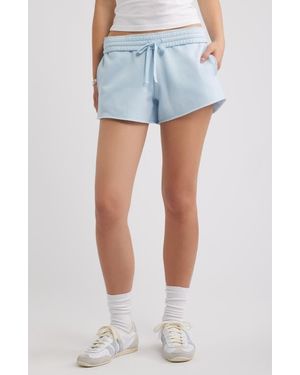 BP. Foldover Fleece Mini Sweat Shorts - Blue
