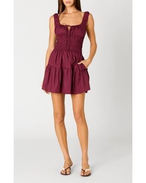 Nia Salt Cotton Mini Sundress - Red