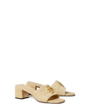 Tory Burch Eleanor Raffia Slide Sandal - Natural