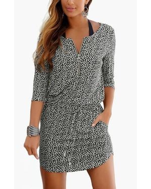 Lascana Zip Detail Dress - Gray