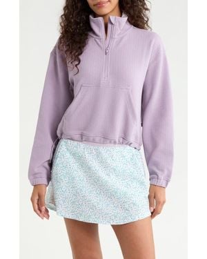 Swannies Kenna Cotton Blend Half Zip Sweatshirt - Purple