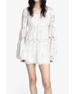 Anna Sui Cottage Rose Lace Mini Dress - White
