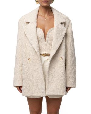 JLUXLABEL Avenue Oversize Knit Blazer - Natural