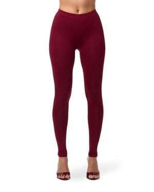 Naked Wardrobe High Waist Leggings - Red