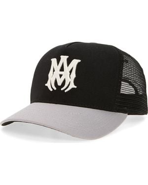 Amiri Ma Outline Embroidered Canvas Trucker Hat - Black