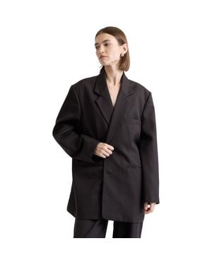 ALMINA CONCEPT Oversized Double Button Blazer - Black
