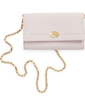 Burberry Cotswolds Leather Wallet On A Chain - White