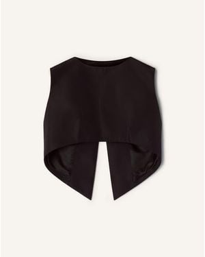 Lanvin Silk Faille Cropped Top - Black
