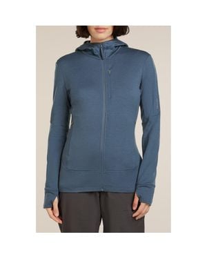 Icebreaker 260 Quantum Merino Wool Hooded Jacket - Blue